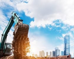 excavator in action